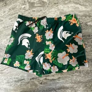 Michigan State Spartans Floral Swimming Trunks size Large (F1)